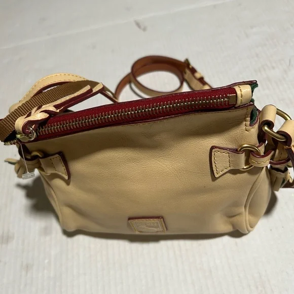 Dooney & Bourke Cream Crossbody Bag with Red Accents